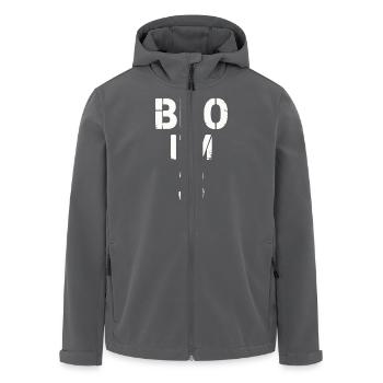 Frère, j’ai 3 ans – Design d’anniversaire cool - Veste softshell homme en polyester recyclé Stanley/Stella - charbon - Devant - AI Model Male 185 light (185cm)