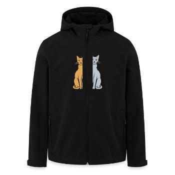 Drei Katzen Silhouette Kunstwerk für - Recycelte Männer Softshell-Jacke von Stanley/Stella - Schwarz - Vorne - AI Model Male 185 light (185cm)