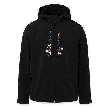 Proud American Teacher With Patriotic - Men’s Recycled Softshell Jacket by Stanley/Stella - black - Front - AI Model Male 185 light (185cm)