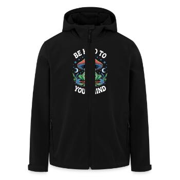 Sei Freundlich Zu Deinem Geist Frosch Meditation - Recycelte Männer Softshell-Jacke von Stanley/Stella - Schwarz - Vorne - AI Model Male 185 light (185cm)