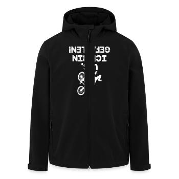 Radfahrer UPS ICH BIN GEFALLEN Radler Lustiges - Recycelte Männer Softshell-Jacke von Stanley/Stella - Schwarz - Vorne - AI Model Male 185 light (185cm)