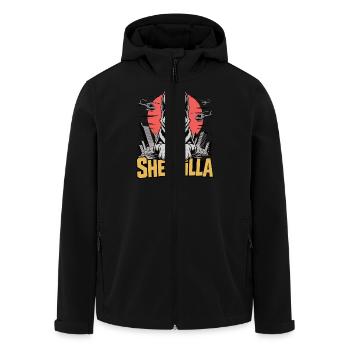 SHEPZILLA – The Paw Emperor - Men’s Recycled Softshell Jacket by Stanley/Stella - black - Front - AI Model Male 185 light (185cm)