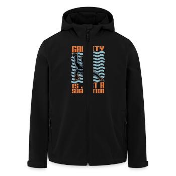 Skydiving Gravity Is Just A Suggestion Parachuting - Men’s Recycled Softshell Jacket by Stanley/Stella - black - Front - AI Model Male 185 light (185cm)