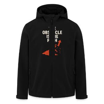 The Path Is the Obstacle: Stock Trader Trading - Men’s Recycled Softshell Jacket by Stanley/Stella - black - Front - AI Model Male 185 light (185cm)