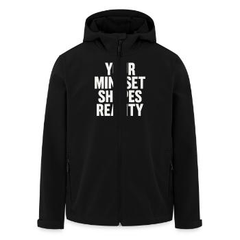 Your mindset shapes reality - Men’s Recycled Softshell Jacket by Stanley/Stella - black - Front - AI Model Male 185 light (185cm)