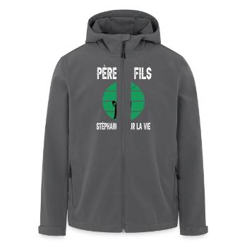 père et fils papa dab saint étienne supporter - Veste softshell homme en polyester recyclé Stanley/Stella - charbon - Devant - AI Model Male 185 light (185cm)