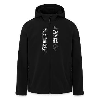 Funny Meteorology Weather Enthusiasts - Men’s Recycled Softshell Jacket by Stanley/Stella - black - Front - AI Model Male 185 light (185cm)