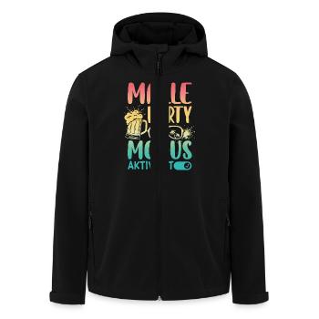 Malle Party Modus Aktiviert - Recycelte Männer Softshell-Jacke von Stanley/Stella - Schwarz - Vorne - AI Model Male 185 light (185cm)