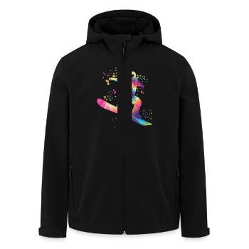 Snowboarder Snowboarding Snowboard - Men’s Recycled Softshell Jacket by Stanley/Stella - black - Front - AI Model Male 185 light (185cm)