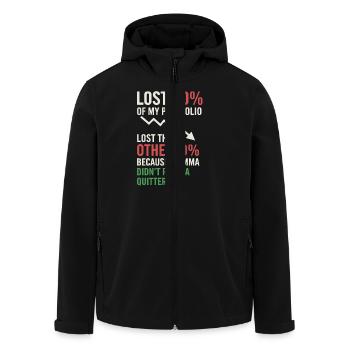 Stock market trader funny saying: 90% loss - Men’s Recycled Softshell Jacket by Stanley/Stella - black - Front - AI Model Male 185 light (185cm)