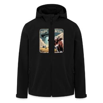 Extraterrestrial encounters on the farm - Men’s Recycled Softshell Jacket by Stanley/Stella - black - Front - AI Model Male 185 light (185cm)