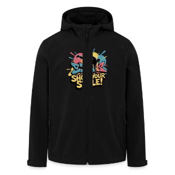 BREAKDANCER - Recycelte Männer Softshell-Jacke von Stanley/Stella - Schwarz - Vorne - AI Model Male 185 light (185cm)
