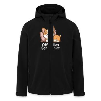 Offizielles Schlafshirt Corgi - Recycelte Männer Softshell-Jacke von Stanley/Stella - Schwarz - Vorne - AI Model Male 185 light (185cm)