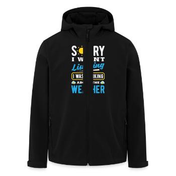 Funny Meteorology Wetterbegeisterte - Recycelte Männer Softshell-Jacke von Stanley/Stella - Schwarz - Vorne - AI Model Male 185 light (185cm)