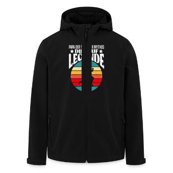 Väter PAPA DER MANN DER MYTHOS DIE LAUF LEGENDE - Recycelte Männer Softshell-Jacke von Stanley/Stella - Schwarz - Vorne - AI Model Male 185 light (185cm)