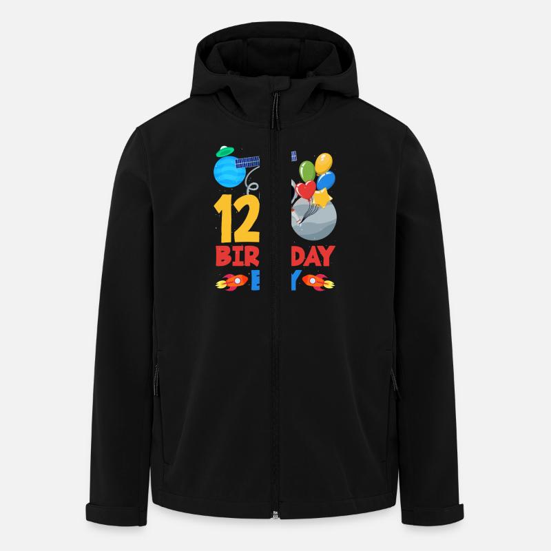 12 Birthday Boy Astronaut Balloons - Men’s Recycled Softshell Jacket by Stanley/Stella - black