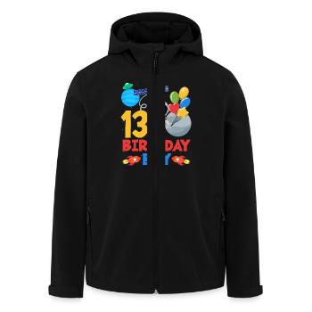 13 Birthday Boy Astronaut Space - Men’s Recycled Softshell Jacket by Stanley/Stella - black - Front - AI Model Male 185 light (185cm)