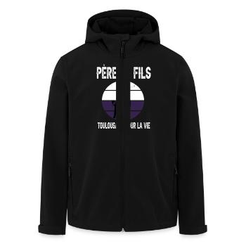 père et fils papa dab toulouse supporter - Veste softshell homme en polyester recyclé Stanley/Stella - noir - Devant - AI Model Male 185 light (185cm)