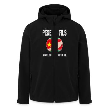 père et fils papa guadeloupéen guadeloupe - Veste softshell homme en polyester recyclé Stanley/Stella - noir - Devant - AI Model Male 185 light (185cm)