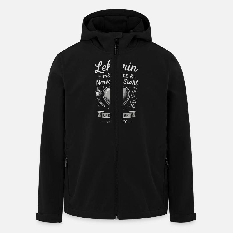 Starke Lehrerinnen aufgepasst! Es zeigt Herz - Recycelte Männer Softshell-Jacke von Stanley/Stella - Schwarz