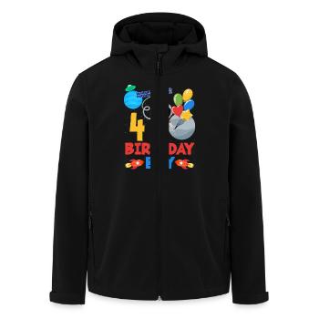 Space Adventure 4 Birthday Boy - Men’s Recycled Softshell Jacket by Stanley/Stella - black - Front - AI Model Male 185 light (185cm)