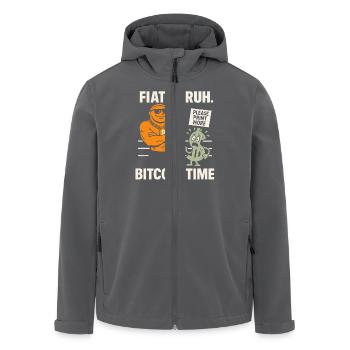 Bitcoin - Recycelte Männer Softshell-Jacke von Stanley/Stella - Anthrazit - Vorne - AI Model Male 185 light (185cm)