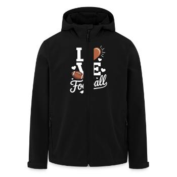 Love American Football Saying - Men’s Recycled Softshell Jacket by Stanley/Stella - black - Front - AI Model Male 185 light (185cm)