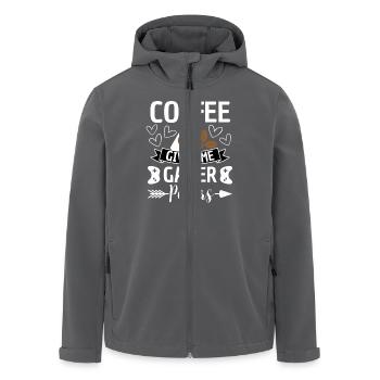 Lustiger Kaffee Gamer Spruch Zocken - Recycelte Männer Softshell-Jacke von Stanley/Stella - Anthrazit - Vorne - AI Model Male 185 light (185cm)
