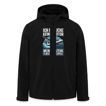 Lustiges Segelflieger Design - Recycelte Männer Softshell-Jacke von Stanley/Stella - Schwarz - Vorne - AI Model Male 185 light (185cm)