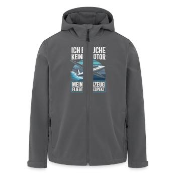 Lustiges Segelflieger Design - Recycelte Männer Softshell-Jacke von Stanley/Stella - Anthrazit - Vorne - AI Model Male 185 light (185cm)