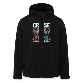 Kreuzfahrt Squad 2025 Erinnerungen - Recycelte Männer Softshell-Jacke von Stanley/Stella - Schwarz - Vorne - AI Model Male 185 light (185cm)