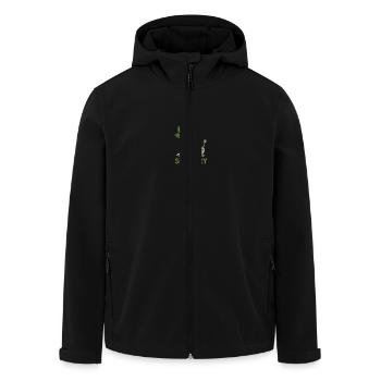 Celery Snail Illustration with Pun - Men’s Recycled Softshell Jacket by Stanley/Stella - black - Front - AI Model Male 185 light (185cm)