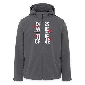 Hunde, Wein & True Crime – Lustiges Design - Recycelte Männer Softshell-Jacke von Stanley/Stella - Anthrazit - Vorne - AI Model Male 185 light (185cm)