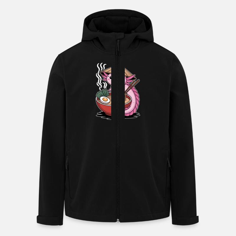 Ramen Axolotl à la japonaise - Veste softshell homme en polyester recyclé Stanley/Stella - noir