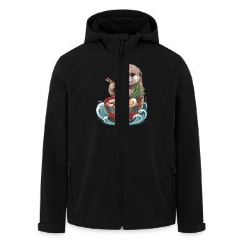 Japanese style ramen otter - Men’s Recycled Softshell Jacket by Stanley/Stella - black - Front - AI Model Male 185 light (185cm)