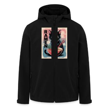 Ramen cat in Japanese style - Men’s Recycled Softshell Jacket by Stanley/Stella - black - Front - AI Model Male 185 light (185cm)