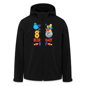 Aventure spatiale pour Birthday Girl 8 - Veste softshell homme en polyester recyclé Stanley/Stella - noir - Devant - AI Model Male 185 light (185cm)