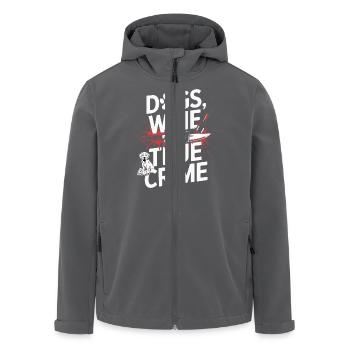 Hunde, Wein & True Crime – Lustiges Design - Recycelte Männer Softshell-Jacke von Stanley/Stella - Anthrazit - Vorne - AI Model Male 185 light (185cm)