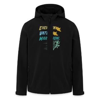 Läufer EHEMANN VATER MARATHONI Lustiges - Recycelte Männer Softshell-Jacke von Stanley/Stella - Schwarz - Vorne - AI Model Male 185 light (185cm)