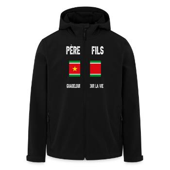 père fils papa guadeloupéen guadeloupe - Veste softshell homme en polyester recyclé Stanley/Stella - noir - Devant - AI Model Male 185 light (185cm)