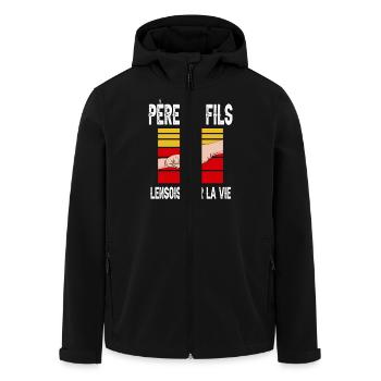 père et fils papa lens lensois fête des pères - Veste softshell homme en polyester recyclé Stanley/Stella - noir - Devant - AI Model Male 185 light (185cm)