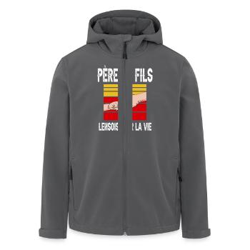 père et fils papa lens lensois fête des pères - Veste softshell homme en polyester recyclé Stanley/Stella - charbon - Devant - AI Model Male 185 light (185cm)