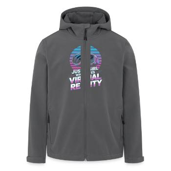 Just a girl who loves Virtual Reality - Men’s Recycled Softshell Jacket by Stanley/Stella - anthracite - Front - AI Model Male 185 light (185cm)