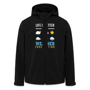 Funny Meteorology Wetterbegeisterte - Recycelte Männer Softshell-Jacke von Stanley/Stella - Schwarz - Vorne - AI Model Male 185 light (185cm)