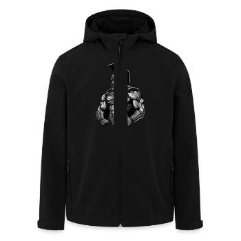 Spartaner Gladiator Muskeln Sparta - Recycelte Männer Softshell-Jacke von Stanley/Stella - Schwarz - Vorne - AI Model Male 185 light (185cm)
