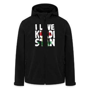I Love Kurdistan, Kurds, Kurds - Men’s Recycled Softshell Jacket by Stanley/Stella - black - Front - AI Model Male 185 light (185cm)