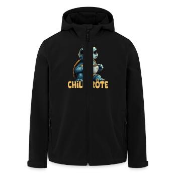 Chillkröte Wortspiel Schildkröte - Recycelte Männer Softshell-Jacke von Stanley/Stella - Schwarz - Vorne - AI Model Male 185 light (185cm)