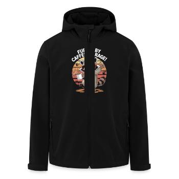 Lustiger Waschbär mit frechem Spruch - Recycelte Männer Softshell-Jacke von Stanley/Stella - Schwarz - Vorne - AI Model Male 185 light (185cm)