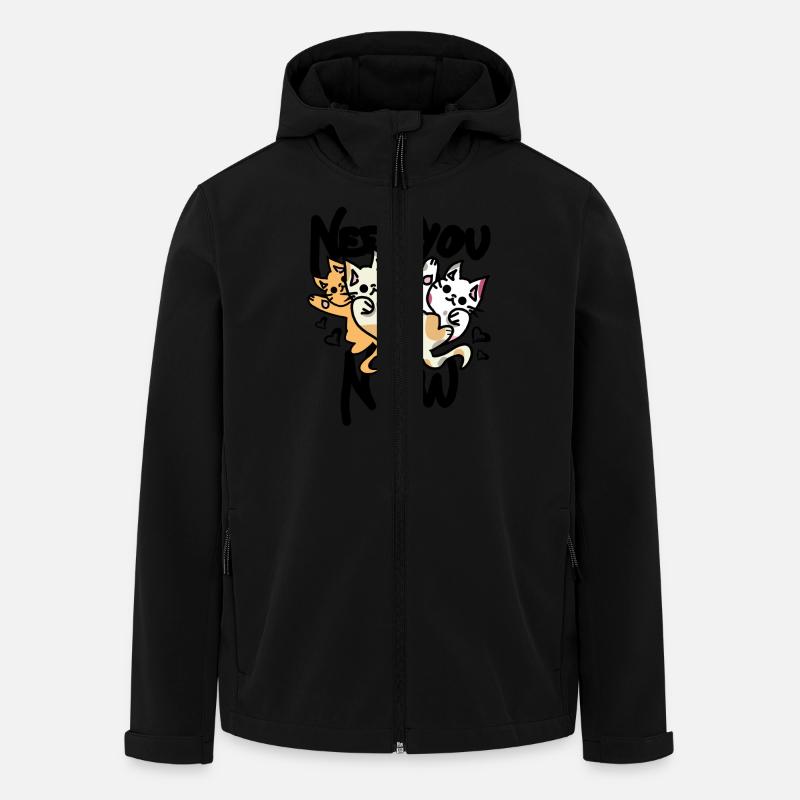 Katzen spruch mit herzen - Recycelte Männer Softshell-Jacke von Stanley/Stella - Schwarz
