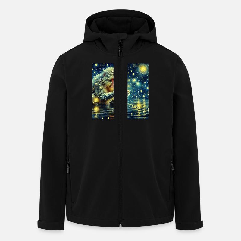 Schneeaffe Starry Night - Recycelte Männer Softshell-Jacke von Stanley/Stella - Schwarz